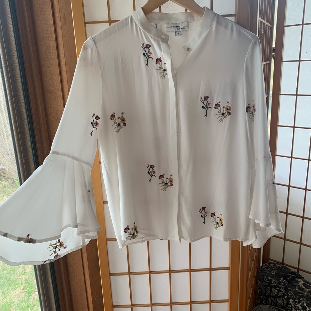 Sale! Elegant embroidered floral blouse